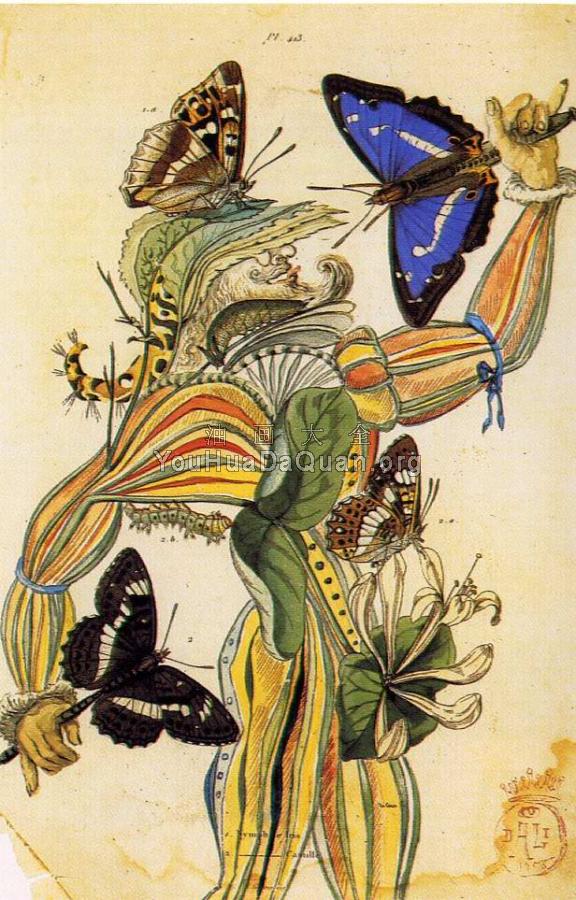 三只长毛狗的插图 - 萨尔瓦多·达利